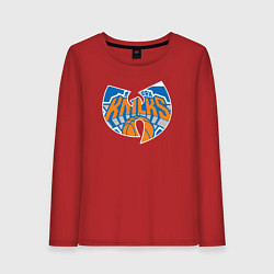 Лонгслив хлопковый женский Wu-tang knicks, цвет: красный