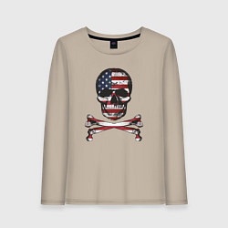 Женский лонгслив Skull USA