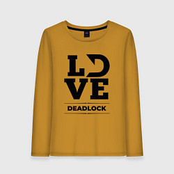 Лонгслив хлопковый женский Deadlock love classic, цвет: горчичный