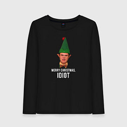 Женский лонгслив Merry Christmas idiot