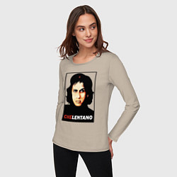 Лонгслив хлопковый женский Che guevara - Chelentano, цвет: миндальный — фото 2
