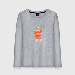 Женский лонгслив Белый медведик