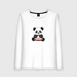 Женский лонгслив Панда ест суши