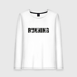 Лонгслив хлопковый женский Бег арт, цвет: белый