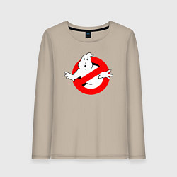 Лонгслив хлопковый женский Ghostbusters logo, цвет: миндальный