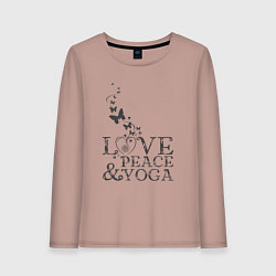 Женский лонгслив Love peace yoga