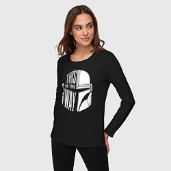 Лонгслив хлопковый женский This is the way helmet The mandolorian, цвет: черный — фото 2