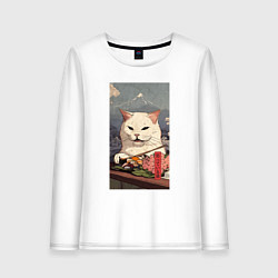 Женский лонгслив Cat meme - japan style