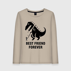 Лонгслив хлопковый женский Godzilla best friend, цвет: миндальный