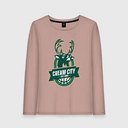 Женский лонгслив Milwaukee Bucks cream city