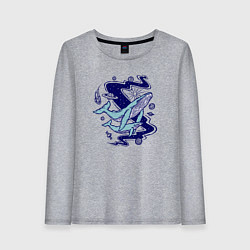 Женский лонгслив Космические киты