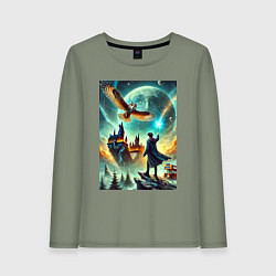 Женский лонгслив Harry Potter and owl - Hogwarts