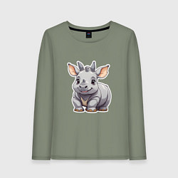 Женский лонгслив Серый носорог