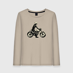 Женский лонгслив Скелет мотоциклист