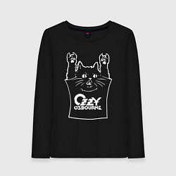 Лонгслив хлопковый женский Ozzy Osbourne - cat rock, цвет: черный