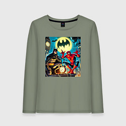 Женский лонгслив Batman with Spider-man - ai art fantasy