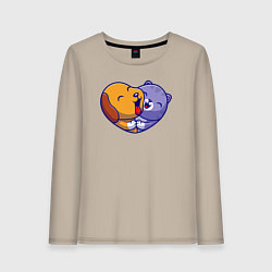 Женский лонгслив Dog cat love