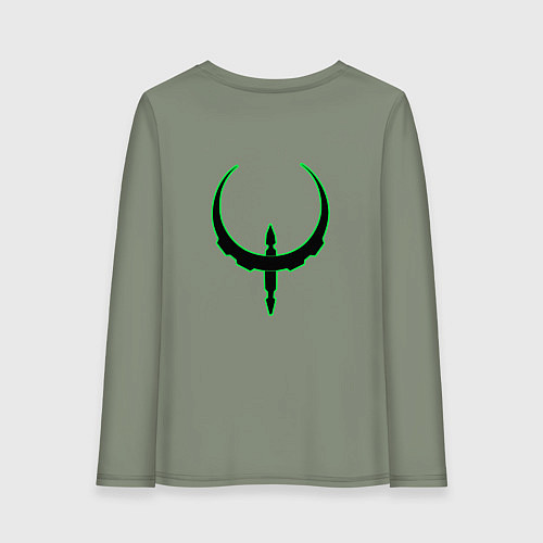 Женский лонгслив Чёрно-зелёный знак quake / Авокадо – фото 2