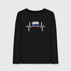 Женский лонгслив Россия в сердце