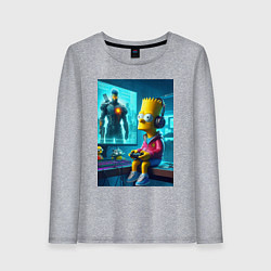 Женский лонгслив Bart Simpson is an avid gamer