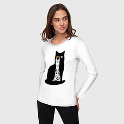 Лонгслив хлопковый женский Око Котоурона, цвет: белый — фото 2