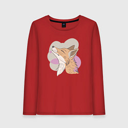 Женский лонгслив Лиса с улыбающимся выражением морды