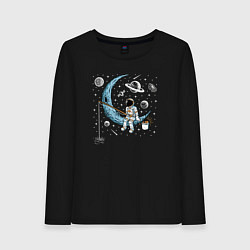 Женский лонгслив Космическая рыбалка