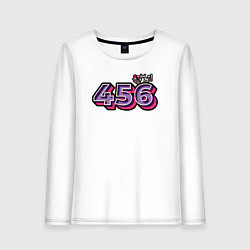 Лонгслив хлопковый женский Игрок 456, цвет: белый