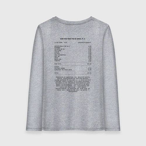 Женский лонгслив Lil Peep playlist bill / Меланж – фото 2