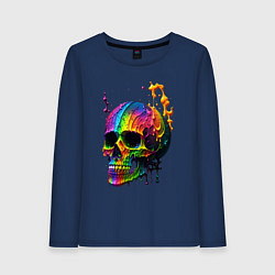 Женский лонгслив Череп в краске