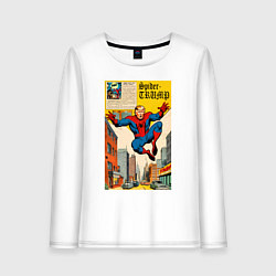 Женский лонгслив Spider-Trump superhero