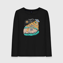 Женский лонгслив НЛО на пляже