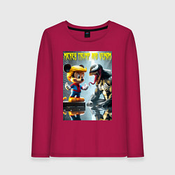 Женский лонгслив Mickey Trump and Venom - ai art fantasy