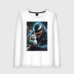 Женский лонгслив Venom and funny kitten with backpack