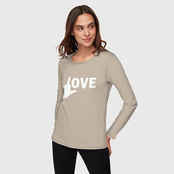 Лонгслив хлопковый женский Love - fuck, цвет: миндальный — фото 2