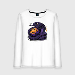 Лонгслив хлопковый женский Black mamba basketball, цвет: белый
