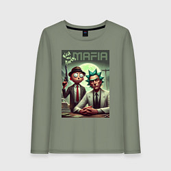 Женский лонгслив Мафиози Рик и Морти - нейроарт фантазия