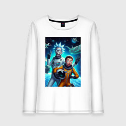 Женский лонгслив Космонавты Рик и Морти - нейроарт фантазия