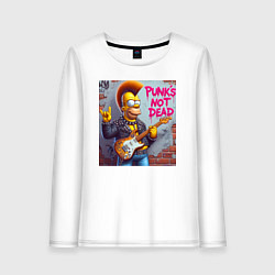 Женский лонгслив Homer Simpson - punks not dead
