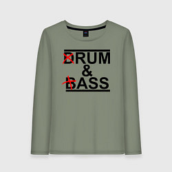 Лонгслив хлопковый женский Drum and bass color, цвет: авокадо