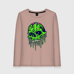 Женский лонгслив Green skull