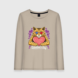 Женский лонгслив Влюбленный котик