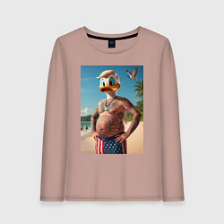 Женский лонгслив Donald Duck-Trump on a Florida beach