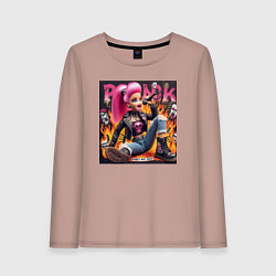 Женский лонгслив Barbie singer - punks not dead