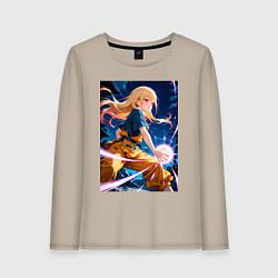 Лонгслив хлопковый женский Марин Китагава косплей Dragon Ball, цвет: миндальный