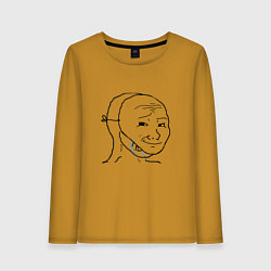 Женский лонгслив Плачущий в маске мем