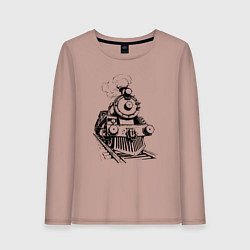 Женский лонгслив Векторный паровоз