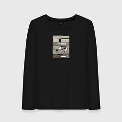 Лонгслив хлопковый женский Geometry VII, цвет: черный