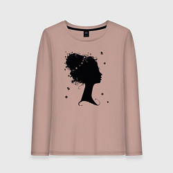Лонгслив хлопковый женский Flower girl, цвет: пыльно-розовый