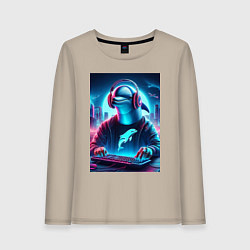 Женский лонгслив Dolphin is esports player - ai art fantasy